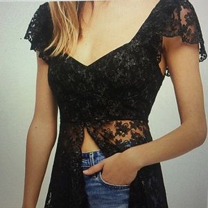 Free People Cloud 9 lace maxi top
